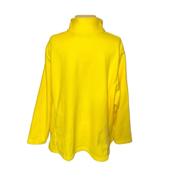 New Lands' End Women's Full-Zip Mid-Weight yellow Fleece Jacket 24W 26W 3X - Picture 3 of 5